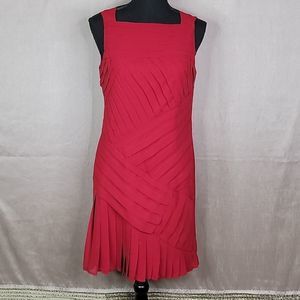 ADRIANNA PAPELL 1920's  Pleated and Layered Red Dress Size 4